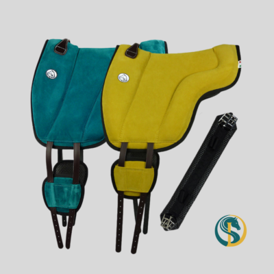 Brockamp Bareback Pad Spezial in Türkis und Gelb mit Gurt